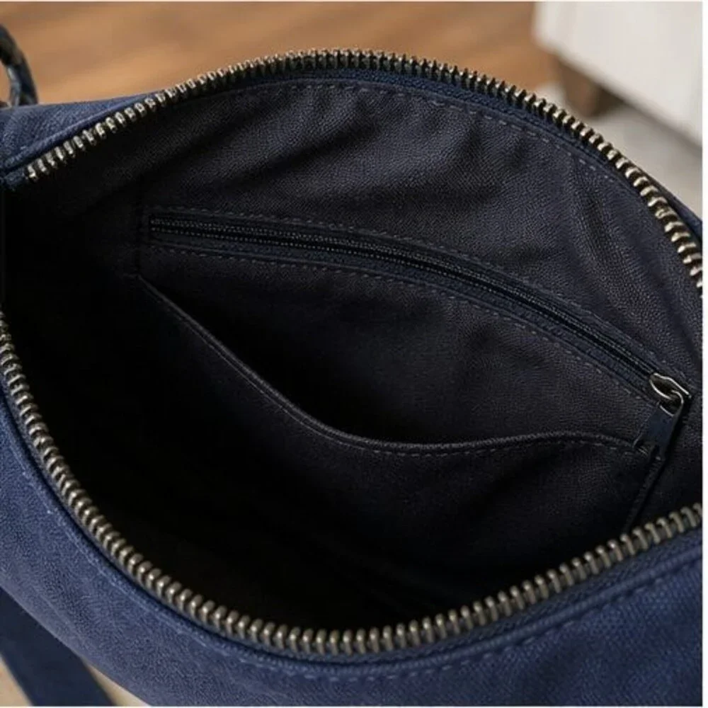 Navy Canvas Crossbody Bag